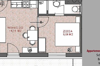 Appartement für 2-3 Personen 202