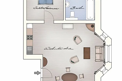 Ferienwohnung 1 mit Seeblick