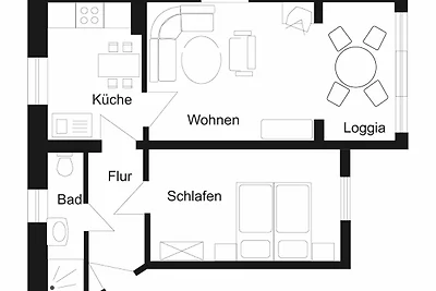 Ferienwohnung im Seitenflügel mit Waldblick