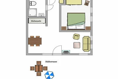 2 Zimmer Apartment / Süd-Terrasse