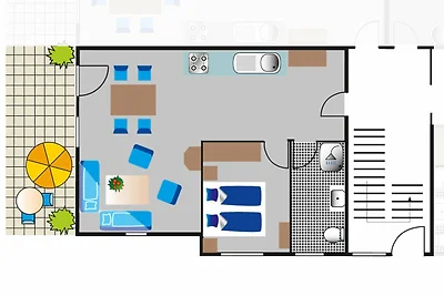 2 Raum Apartment mit Balkon