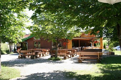 LTD-03 Holzblockhaus mit SW-Terrasse für 4 P.