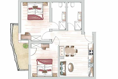 Wohnung Typ A für 4-6 Personen