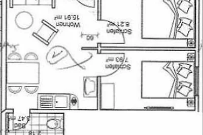 Ferienwohnung mit 2 Schlafzimmern Sanddorn 4