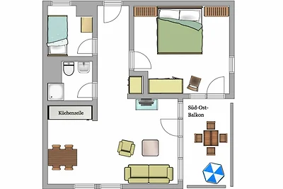 3 Zimmer Apartment / Süd-Ost-Balkon