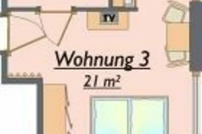 Ferienwohnung 3 für 1 - 2 Personen