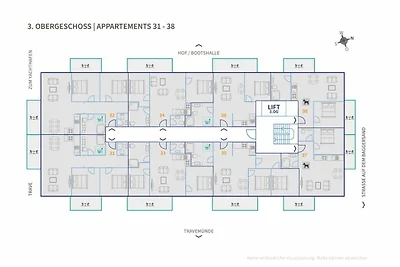 2 Schlafzimmer, direkter Traveblick, eigene S...