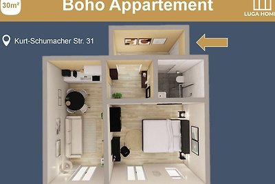 *Boho* 2-Zimmer-Appartement mit Wohnküche und...