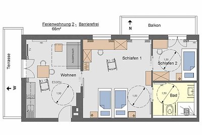 Ferienwohnung Koglkopf rollstuhlgerecht DIN 1...