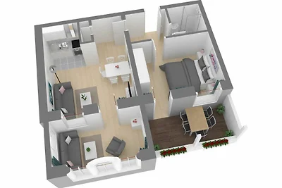 19 Ferienappartement Jasmund mit Balkon