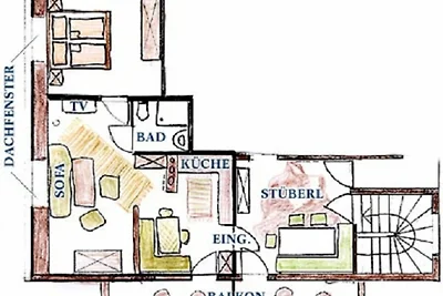 Falkenwohnung mit Balkon, sehr gemütlich !