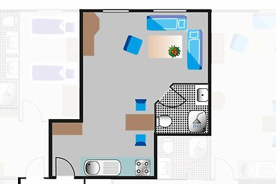 1 Raum Apartment