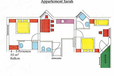 Appartement Sarah für 4 - 5 Personen