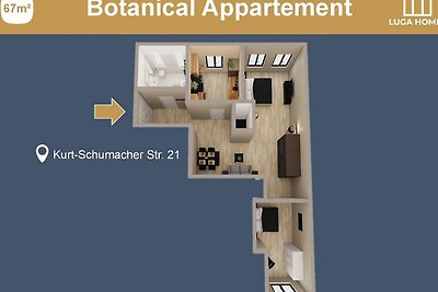 *Botanical* 2-Zimmer-Appartement mit Küche