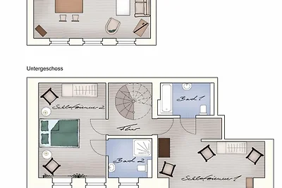 Ferienwohnung 2 für 4 Personen am Wasser