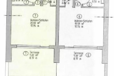 1-Raum FeWo 7, EG, 35m², Terrasse süd/west
