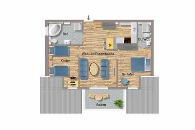 GRA-301 - Moderne Ferienwohnung mit Whirlpool...