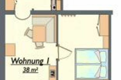 Ferienwohnung 1 mit Südbalkon für 2 - 3...