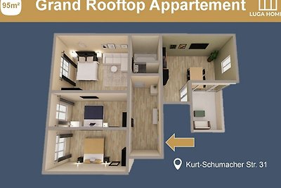 *Grand Rooftop* 4-Zimmer Appartement mit Küch...