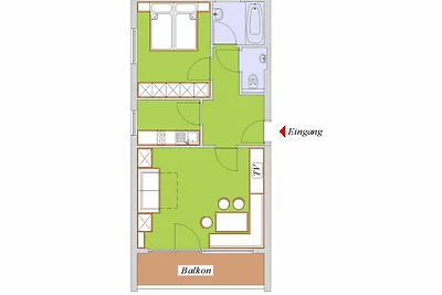 DELUXE 3-STERNE-APPARTEMENT 2 Personen