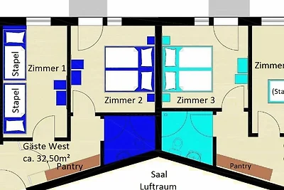 Doppelzimmer 2 - blau