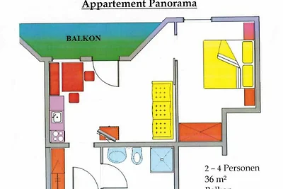 Ferienwohnung Panorama für 2 -3 Personen mit...