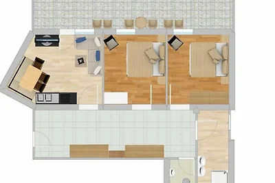 Appartement für 2-5 Personen