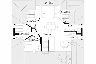 Ferienwohnung/Dachstudio Aquamarin