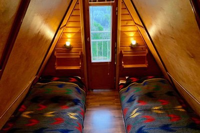 Finnhütte mit Schlafboden