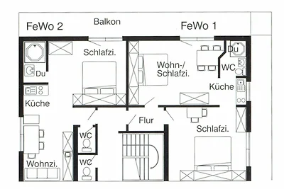 Ferienwohnung 1 40m² für 2 - 4 Personen