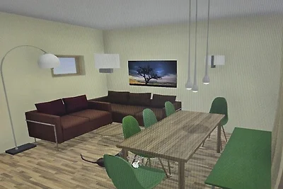 Modernes Ferienhaus mit Blick auf die Alpspit...