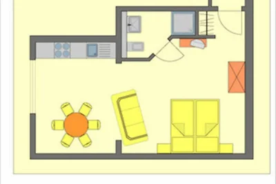 Ein-Raum-FeWo Typ S3 im Souterrain