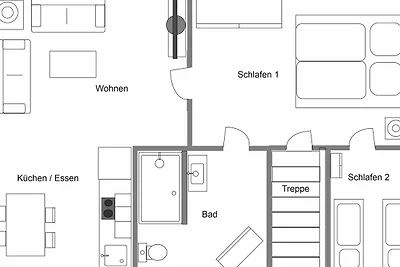Fewo Witte Huus 51 m² im Dachgeschoss