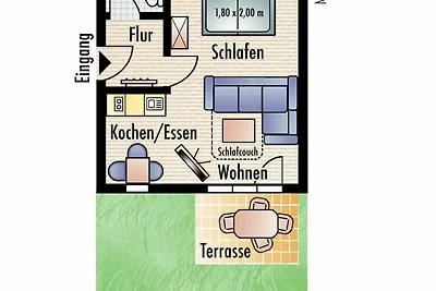 1-Raum Whg. Nr. 4 (ohne Meerblick)