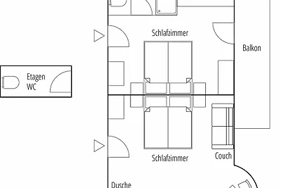 Fewo Arnika mit 2 getrennten Schlafzimmern