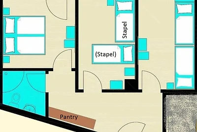 Zweibettzimmer 4 - türkis