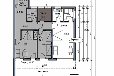VV 13; 1-Raum; EG, Terrasse; 33m²