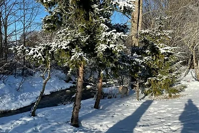Ferienhaus mit Kachelofen und Garten am Reich...