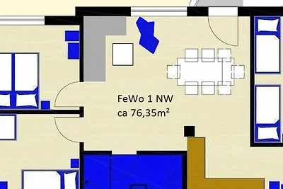 Ferienwohnung blau