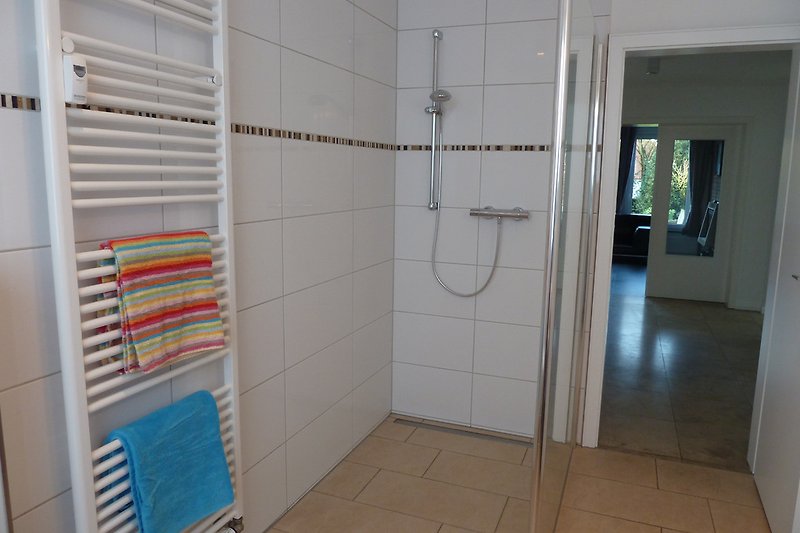 with a walk-in shower