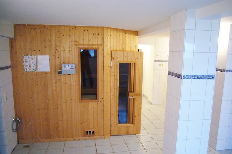 Sauna für Hausgäste im Souterrain.