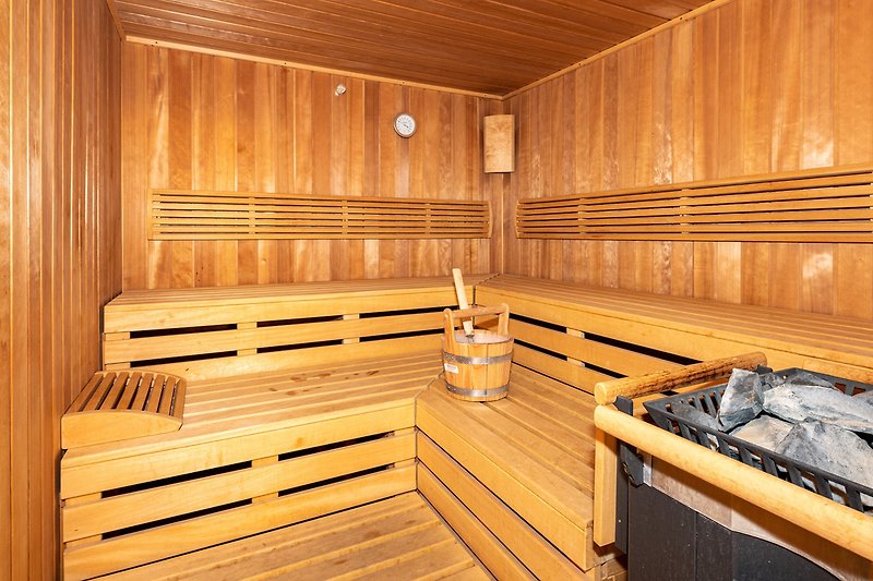 Die Sauna im Haus.