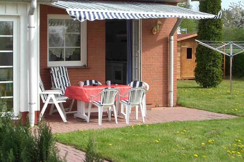 zonnig rustig terras