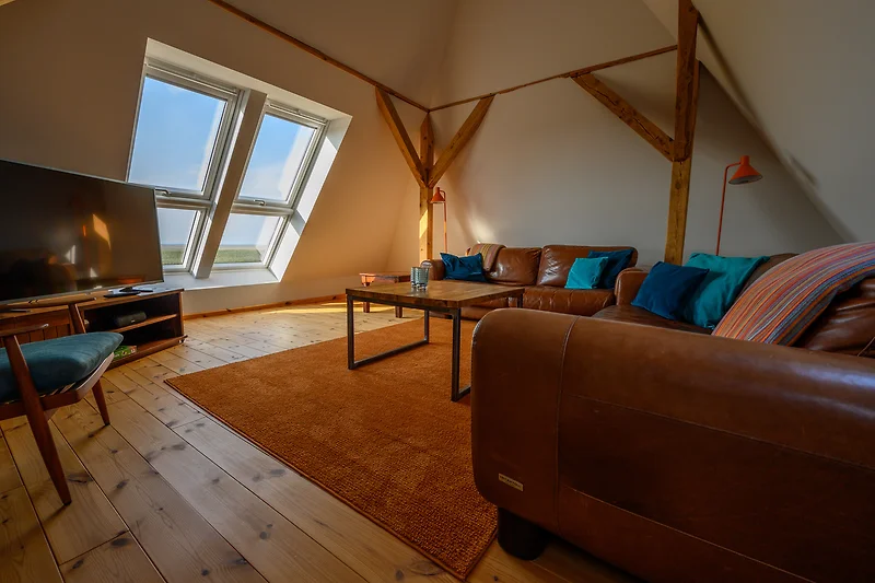 Wohnzimmer mit Blick aufs Wattenmeer