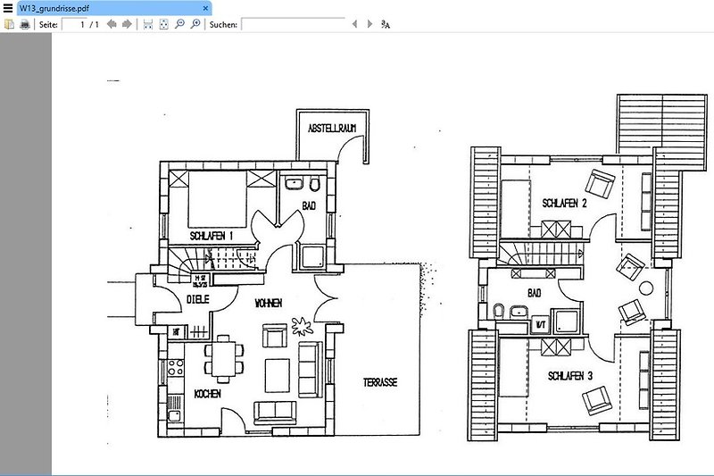 Floor plans of the house (furniture is not accurately represented)
