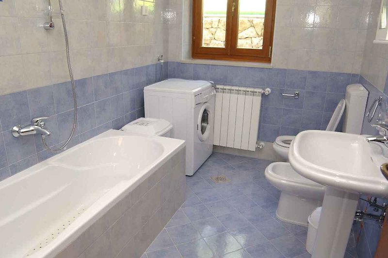 salle de bain avec baignoire