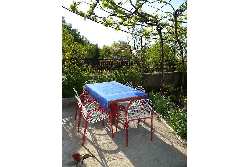 Terraza con muebles de jardín