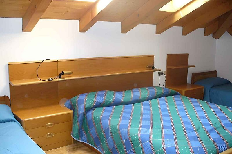 Tweepersoonskamer met 2 extra bedden