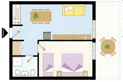 Ferienwohnung mit Klimaanlage und Balkon
