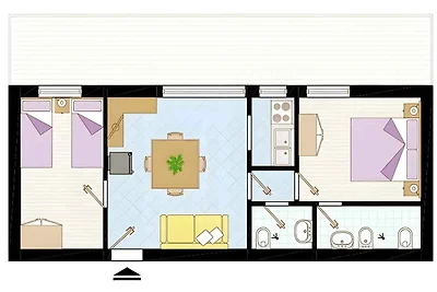 Ferienwohnung mit Klimaanlage und Balkon